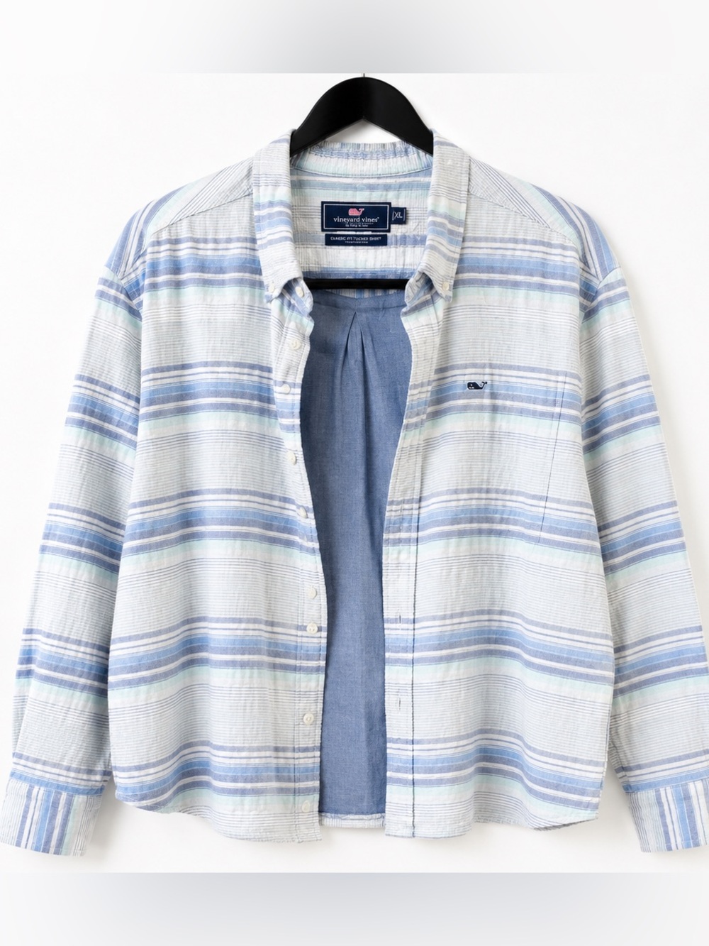 Vineyard Vines Light Blue Striped Shirt Jacket Men’s XL